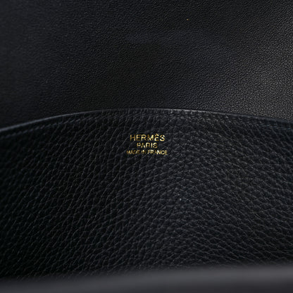 Hermes Taurillon Clemence Halzan 31 GM Black 6 of 12