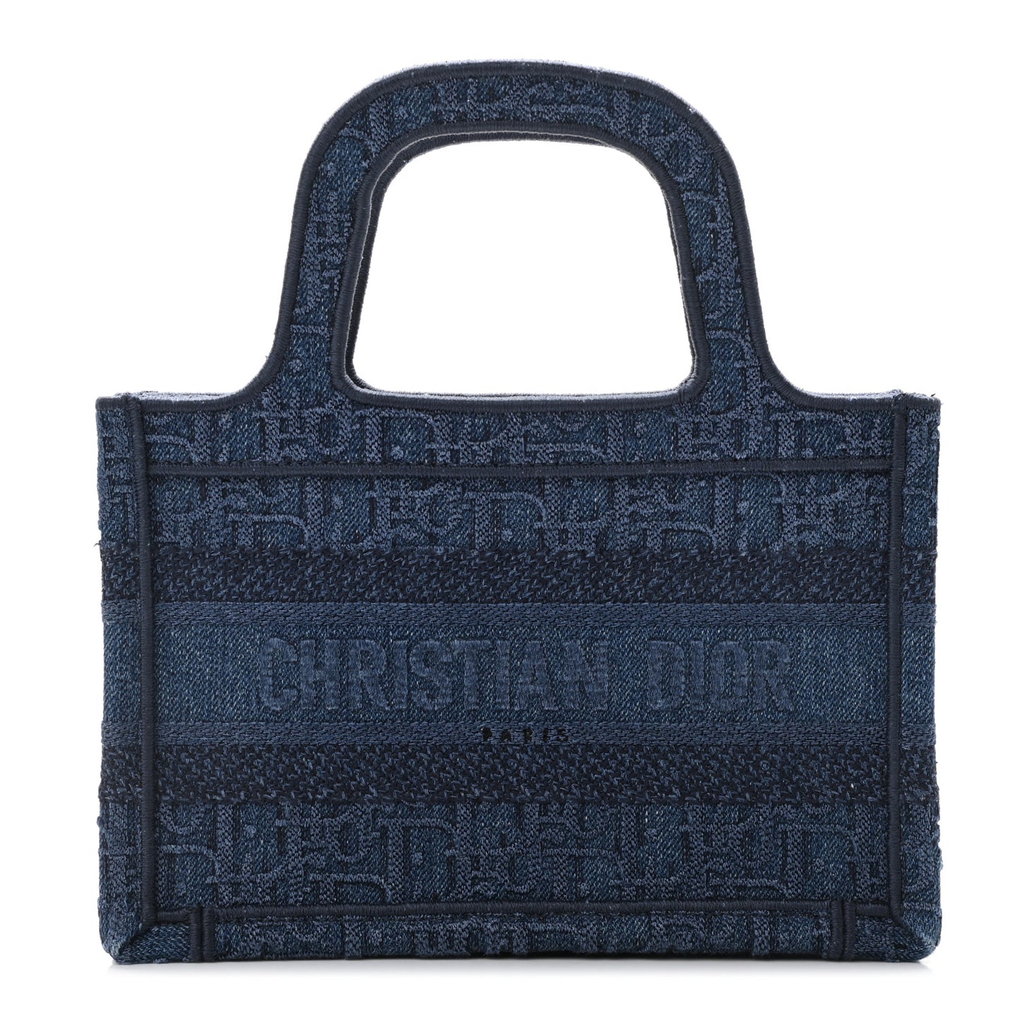 Oblique Denim Mini Book Tote Blue