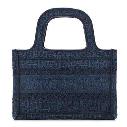 Christian Dior Oblique Denim Mini Book Tote Blue 1 of 13