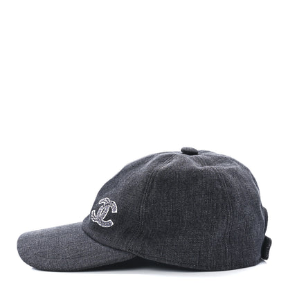 Chanel Cotton Sequin CC Cap Hat Black 3 of 7