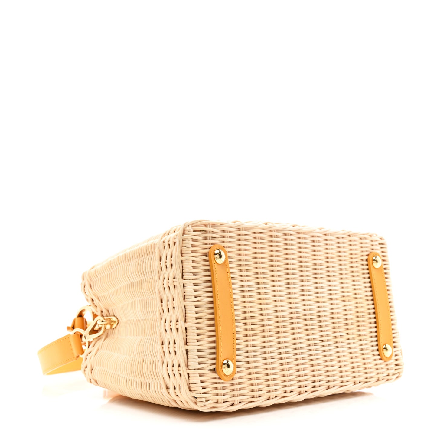 Rattan Calfskin Capucines BB Golden Yellow