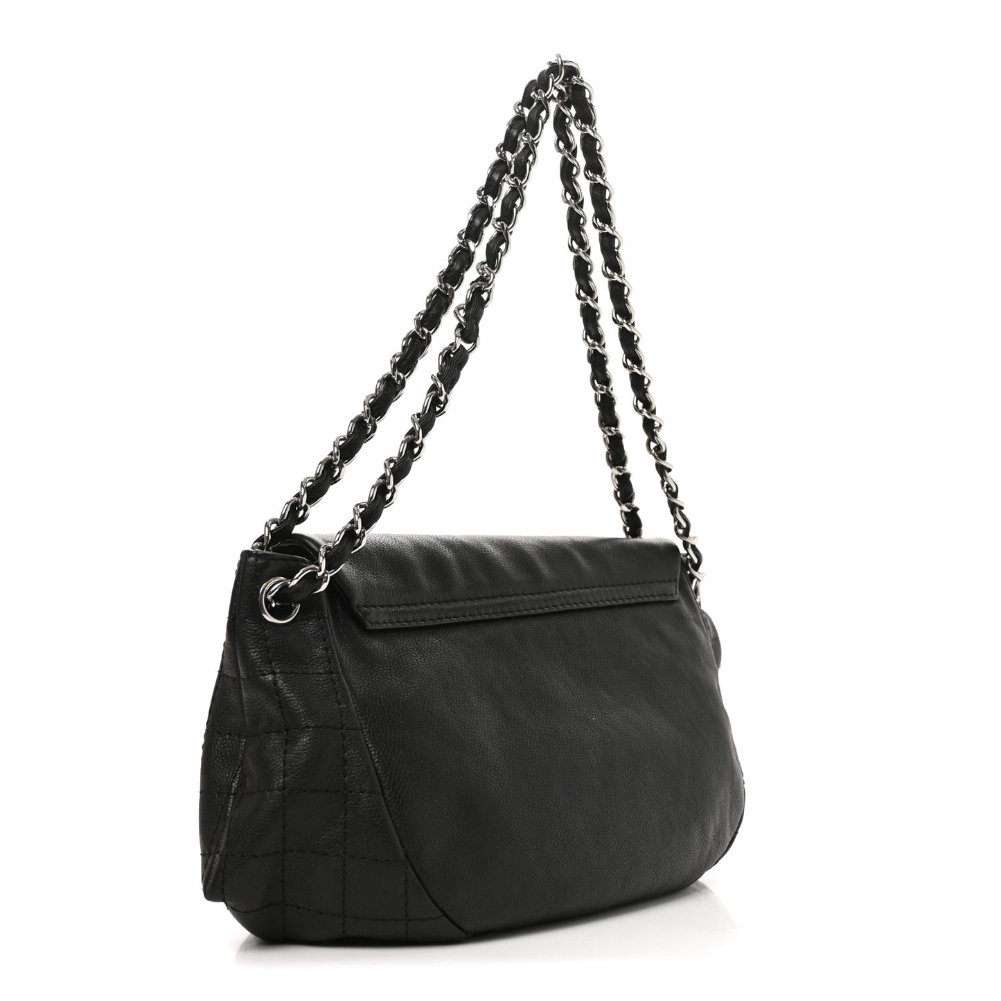 Caviar Half Moon Large Flap Black