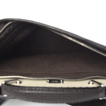 Fendi Calfskin Romano Selleria Large Peekaboo Iconic Fit Satchel Brown Milk Multicolor 8 of 10