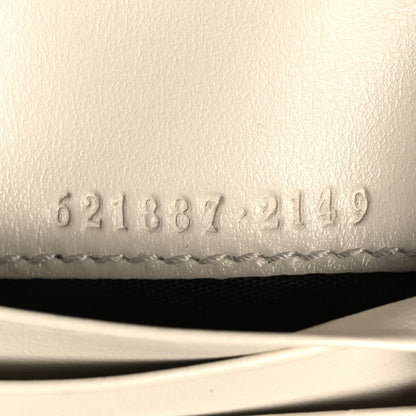 Gucci Boarded Plutone Calfskin Horsebit 1955 Card Case Wallet Mystic White 8 of 8