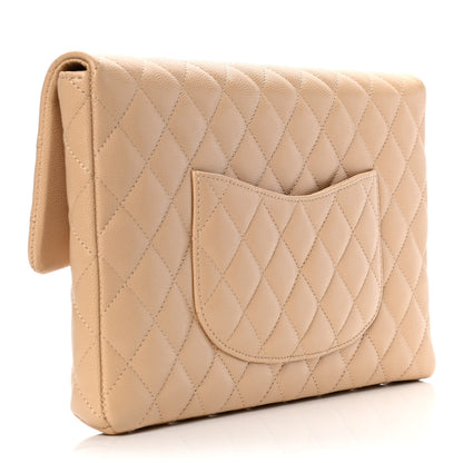 Chanel Caviar Quilted Flap Clutch Beige 3 of 8