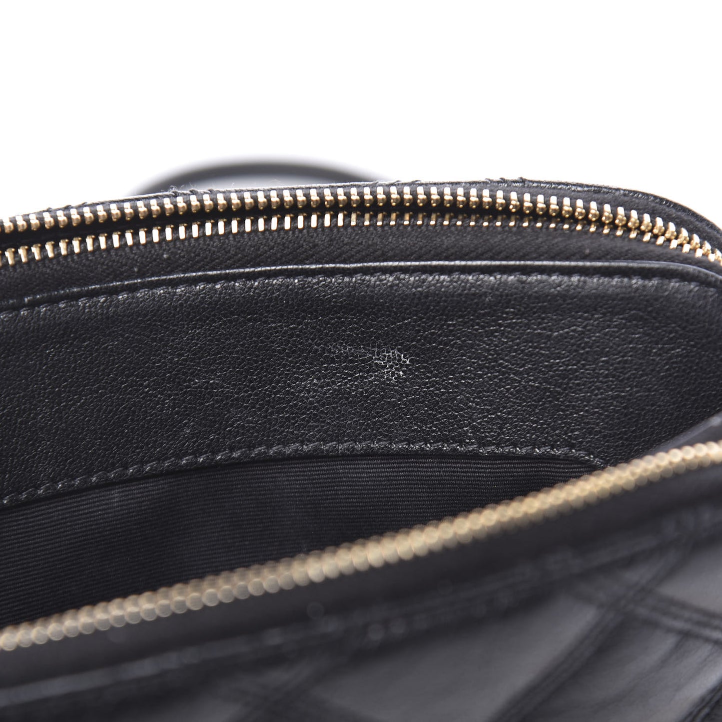 Grained Lambskin Quilted Mini Becky Double Zip Bag Black
