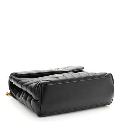 Saint Laurent Calfskin Y Quilted Monogram Small Loulou Chain Satchel Black 4 of 9