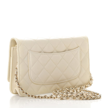 Chanel Caviar Quilted Wallet On Chain WOC White 3 of 14