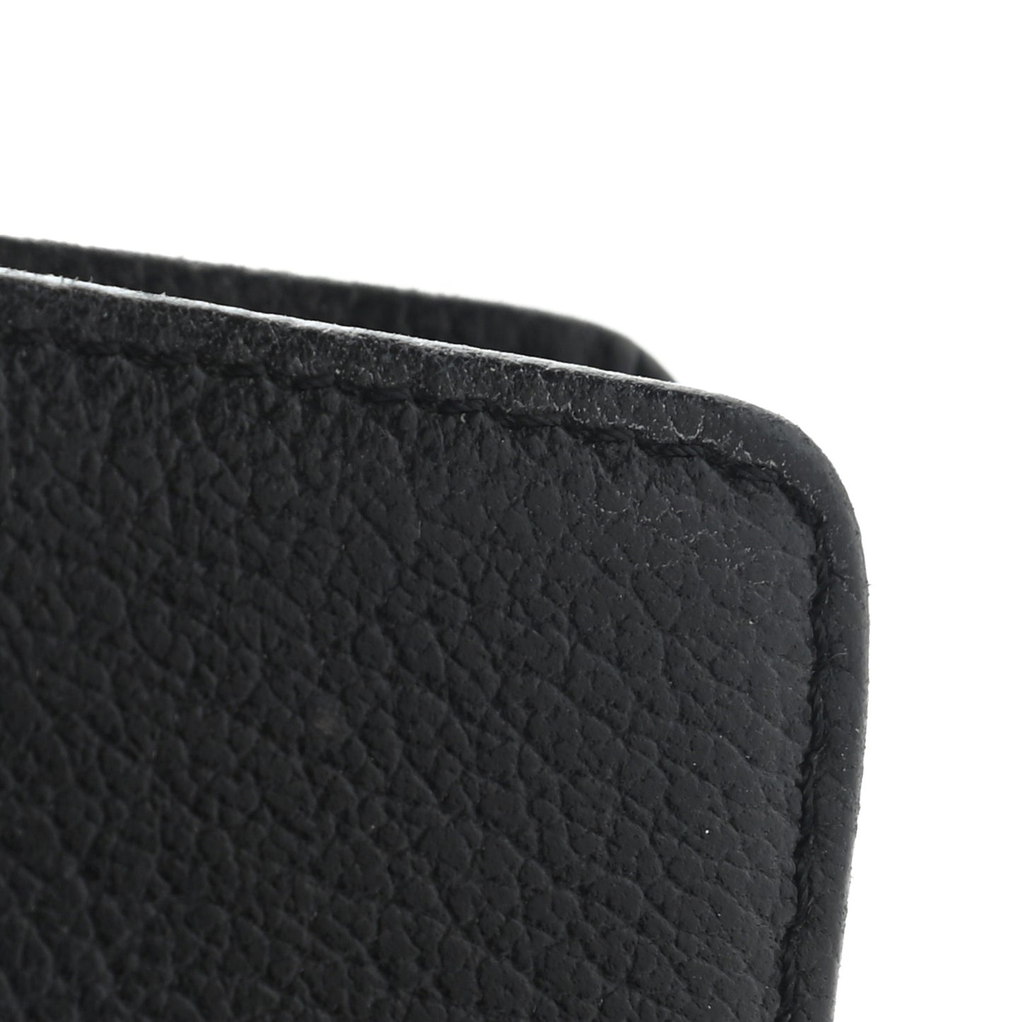 Goatskin Camellia Embossed Yen Wallet Black