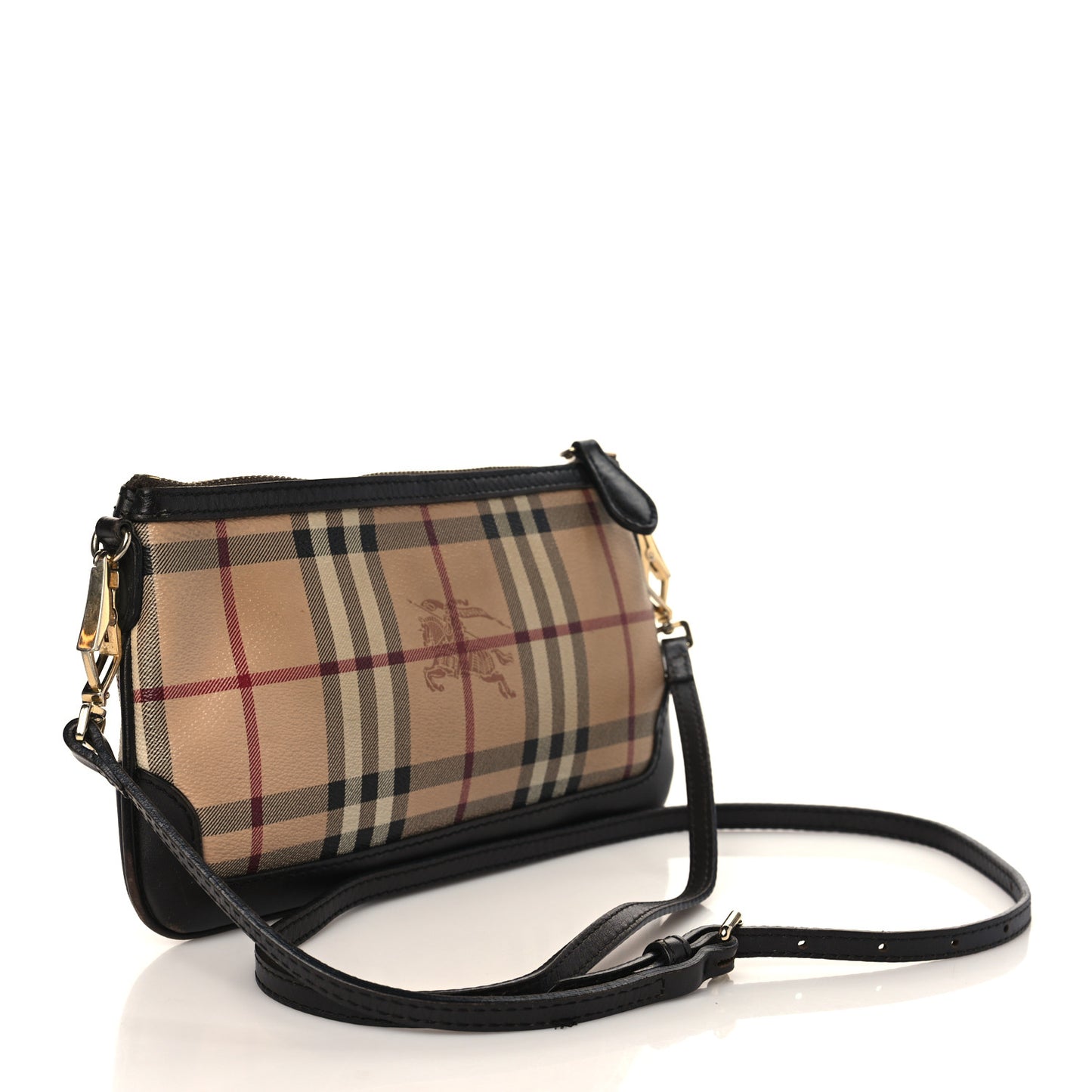 Haymarket Check Small Peyton Crossbody Clutch Bag Chocolate