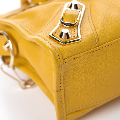 Balenciaga Chevre Gold Metallic Edge Hardware Mini City Jaune Epi 6 of 14
