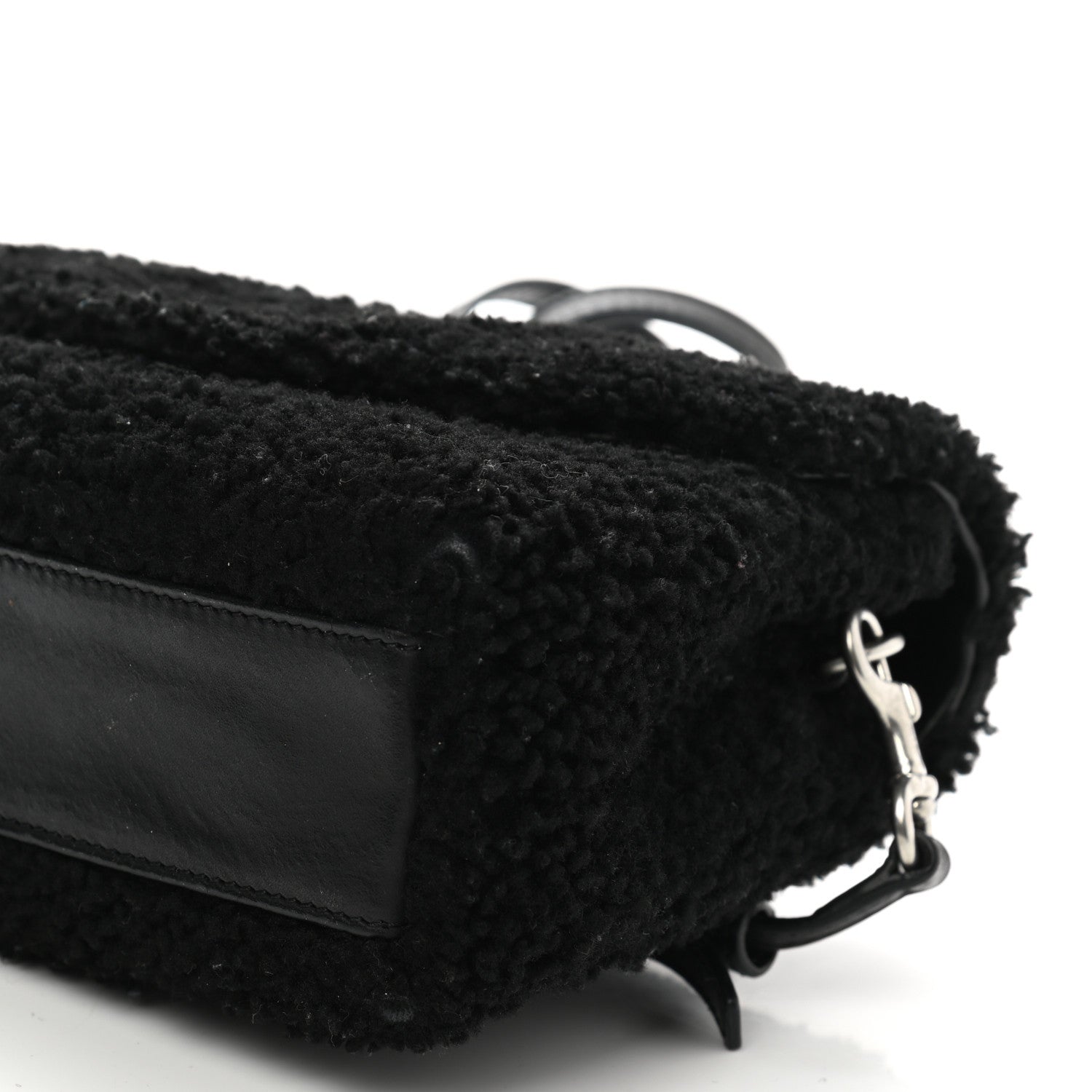 Saint Laurent Shearling Toy Loulou Shoulder Bag Black 11 of 11