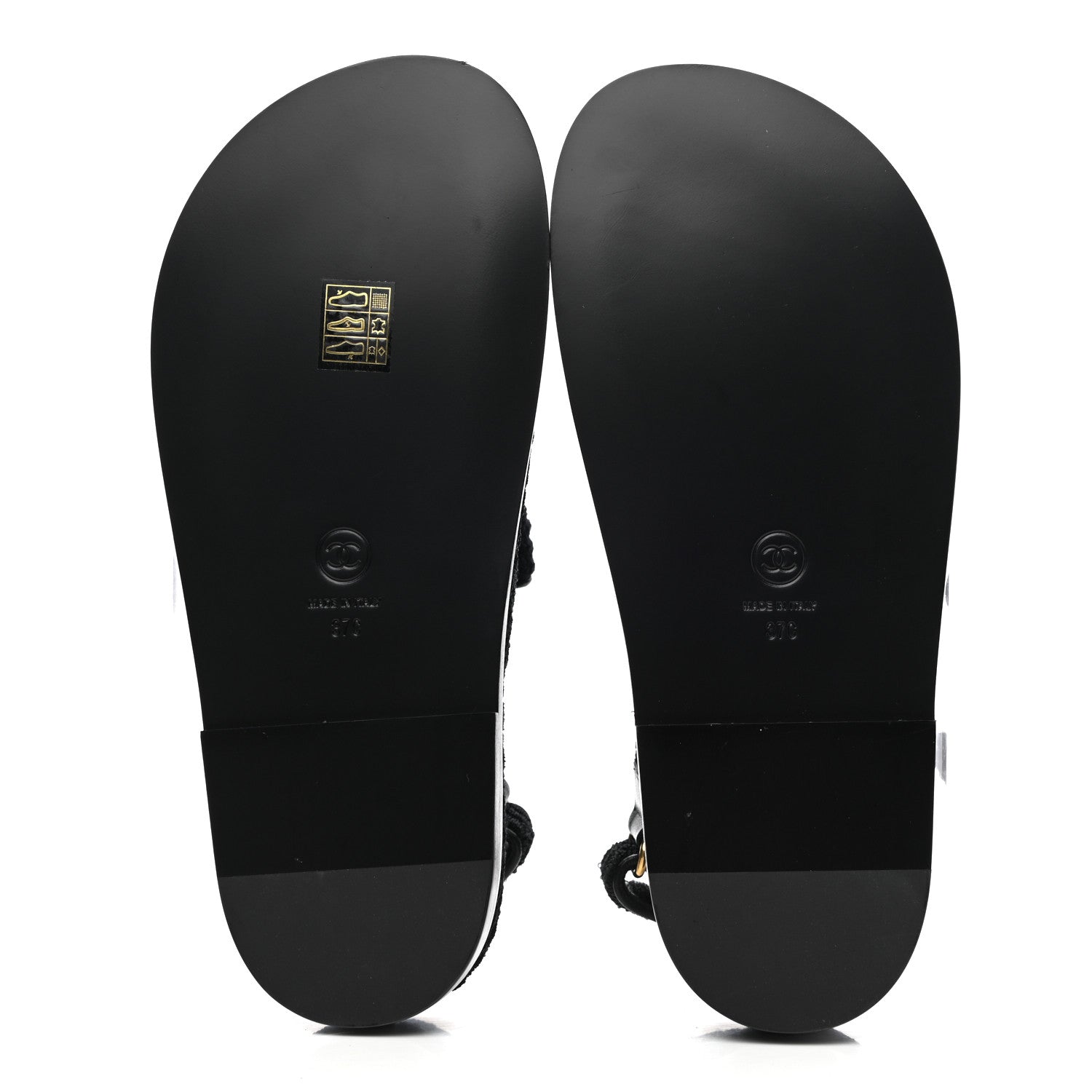 Chanel Knit Fabric Velcro Dad Sandals 37 Black 5 of 9