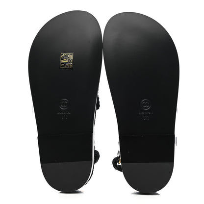 Chanel Knit Fabric Velcro Dad Sandals 37 Black 5 of 9