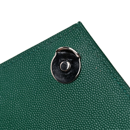 Saint Laurent Grain De Poudre Textured Mixed Matelasse Triquilt Medium Monogram Satchel Green 14 of 16