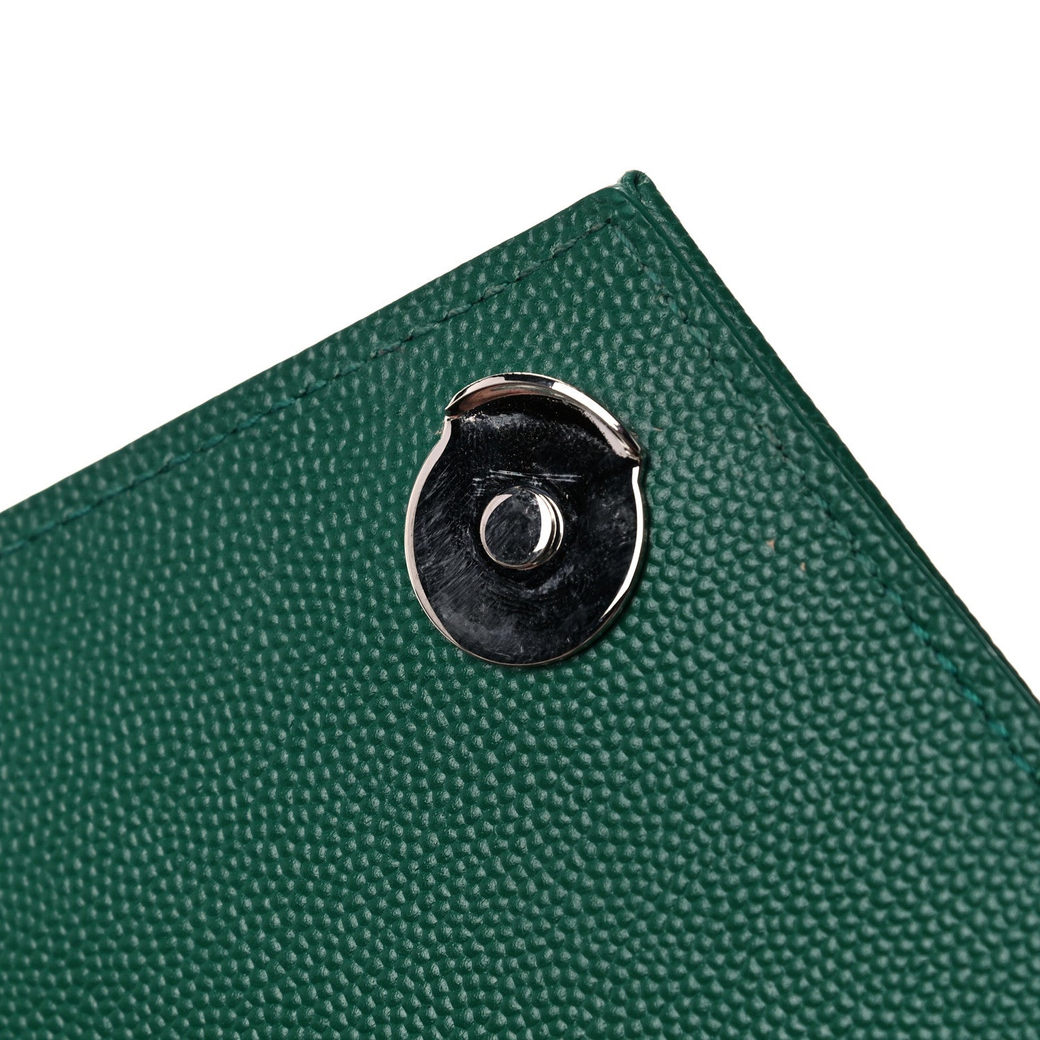 Saint Laurent Grain De Poudre Textured Mixed Matelasse Triquilt Medium Monogram Satchel Green 14 of 16