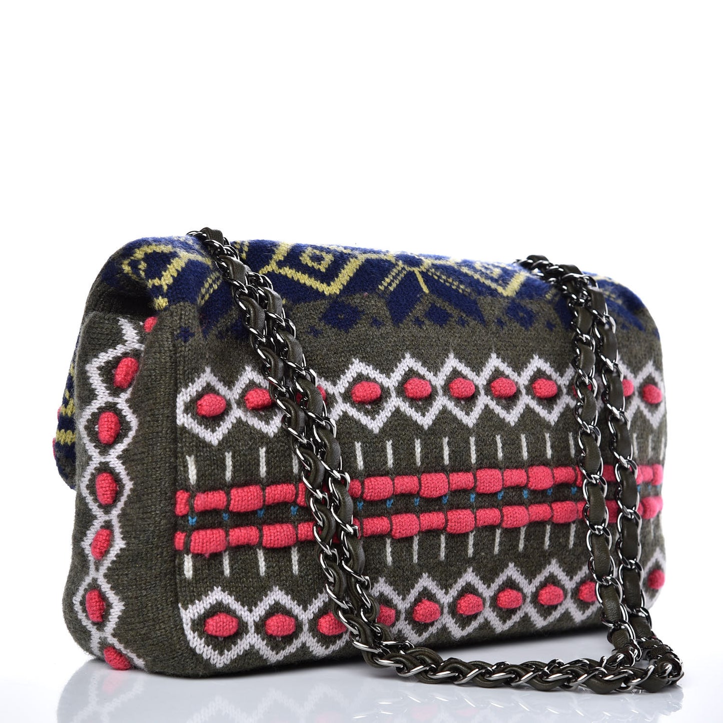 Cashmere Knit Medium Single Flap Multicolor