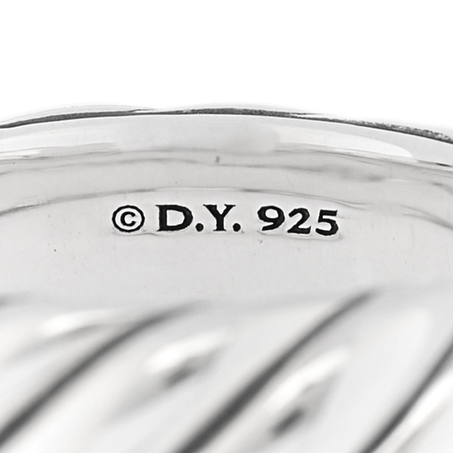 Sterling Silver 6mm Sculpted Cable Band Ring 59 8.75