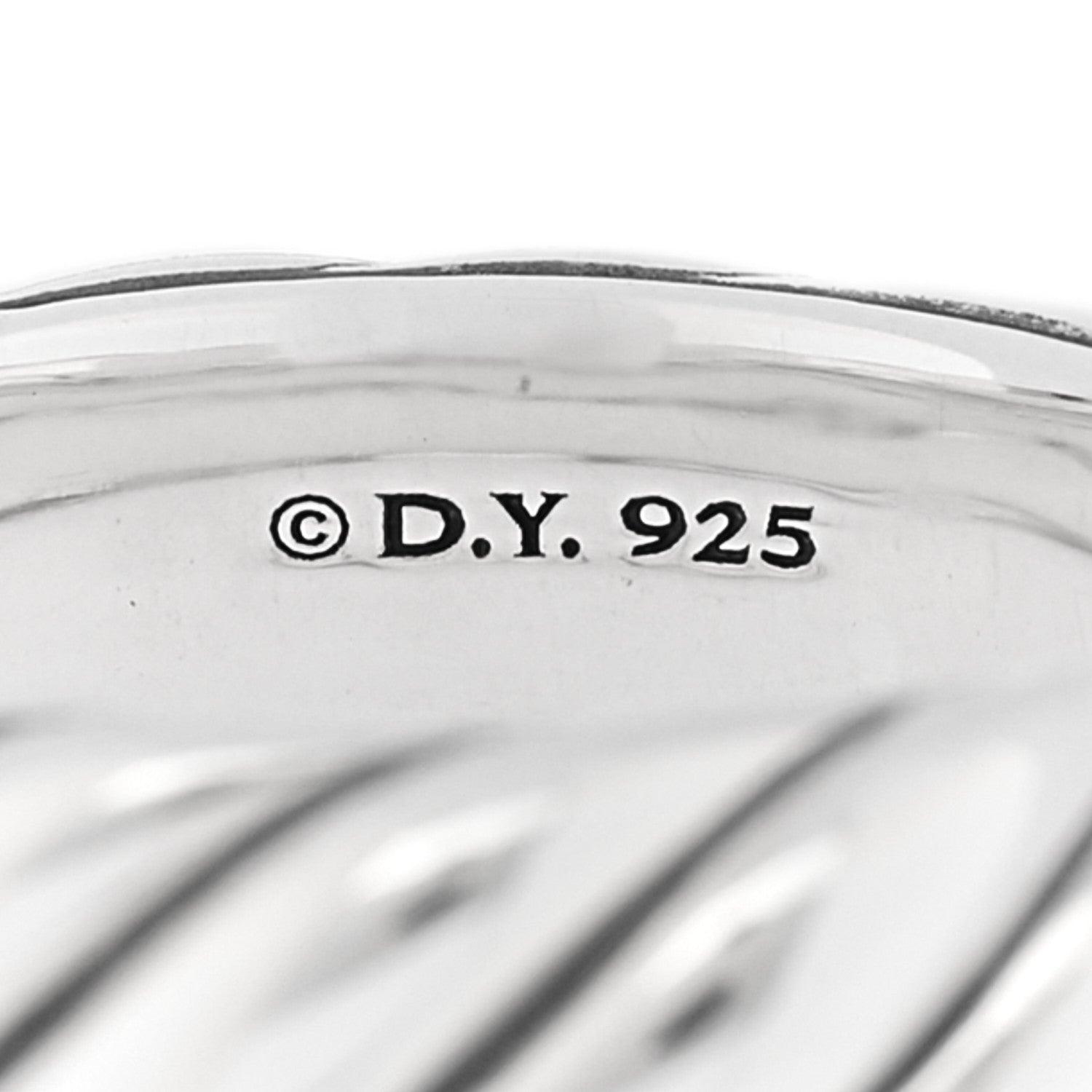 David Yurman Sterling Silver 6mm Sculpted Cable Band Ring 59 8.75 4 of 5