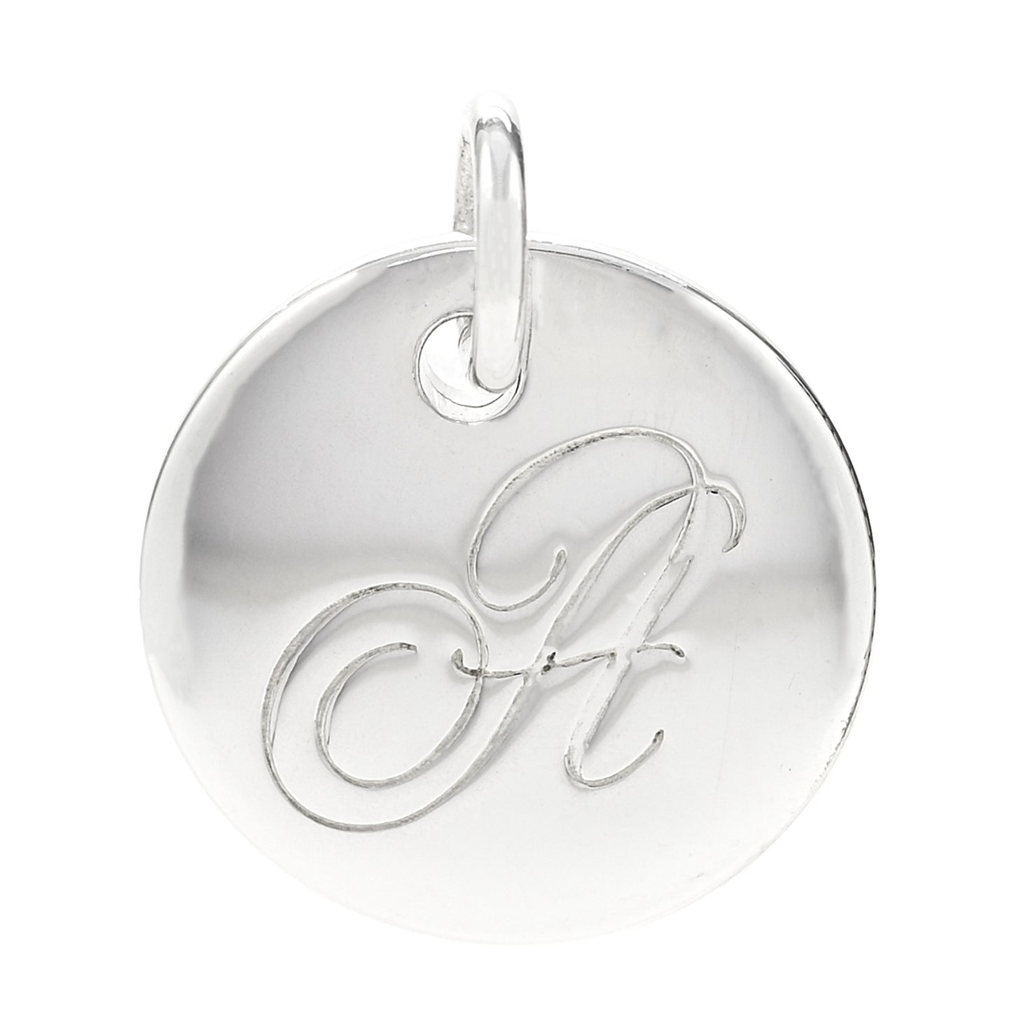 Sterling Silver Letter A Disc Charm