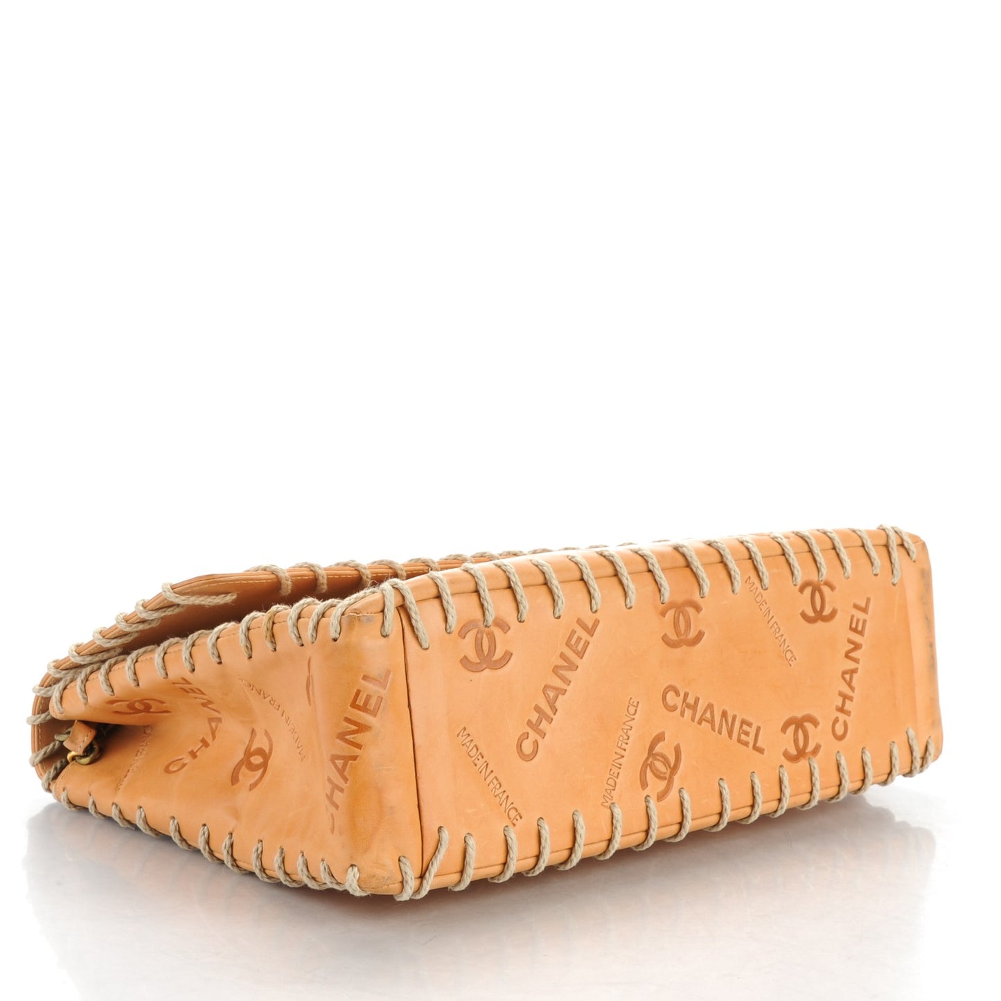 Calfskin Embossed XL Jumbo Flap Natural