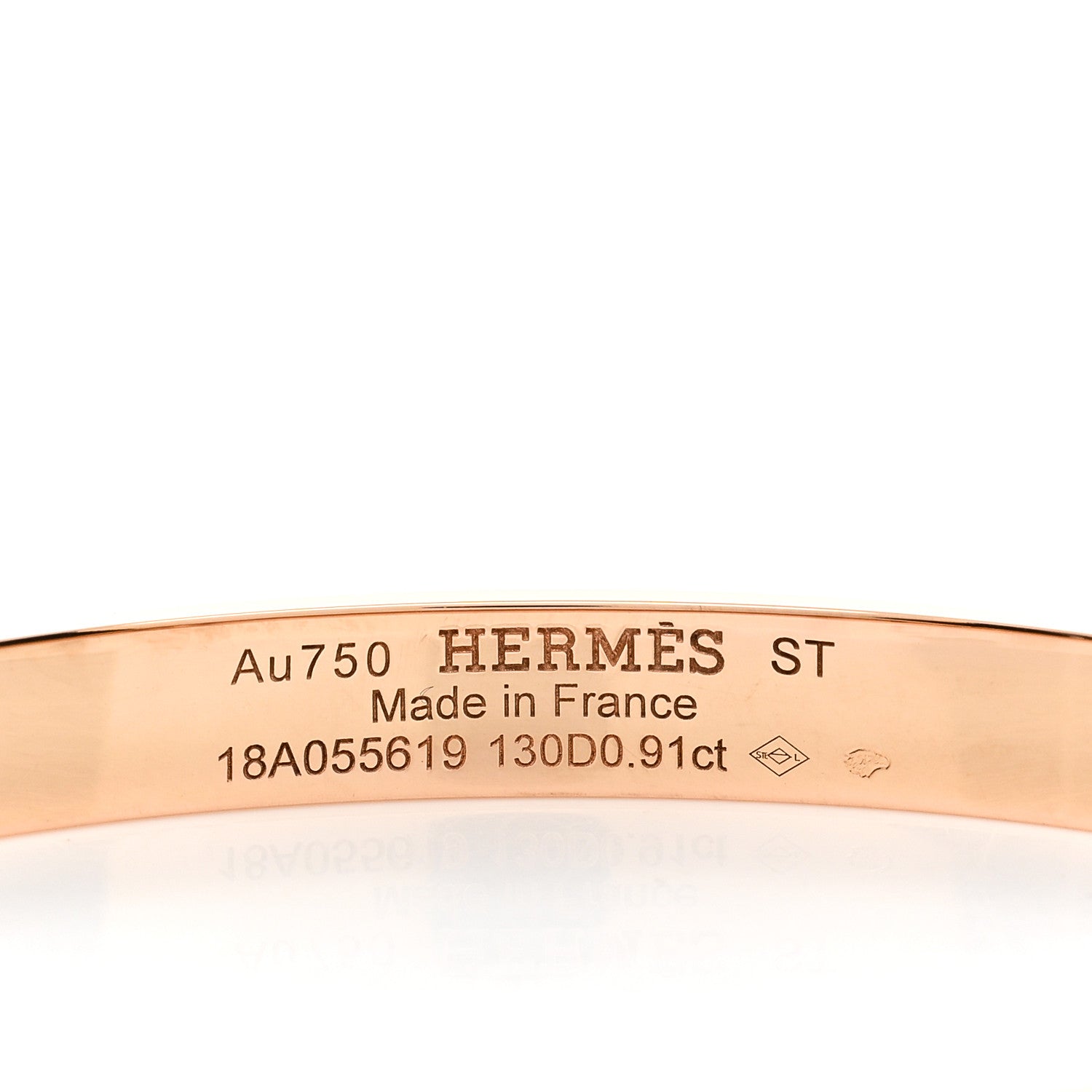Hermes 18K Rose Gold Diamond PM Collier De Chien Pave Bracelet ST 3 of 4