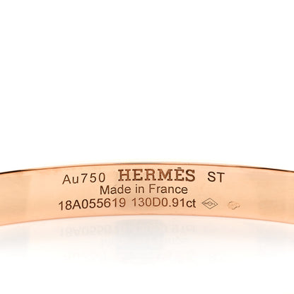 Hermes 18K Rose Gold Diamond PM Collier De Chien Pave Bracelet ST 3 of 4