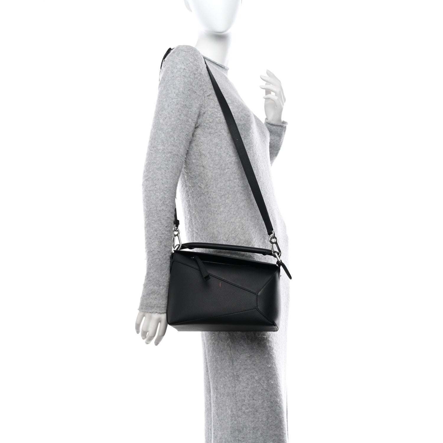 Loewe Calfskin Small Puzzle Edge Bag Black 3 of 11