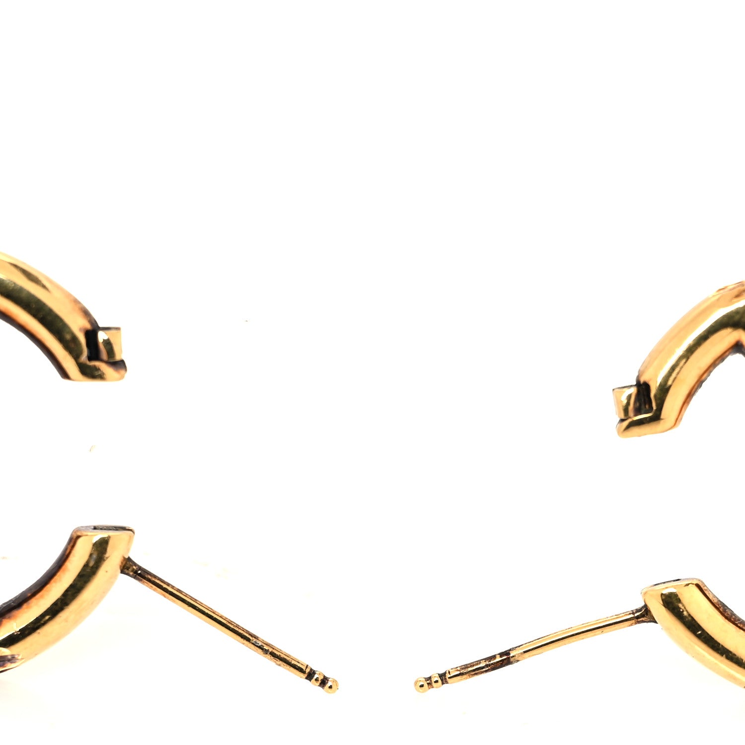 Fendi Metal FF Hoop Earrings Gold 3 of 6