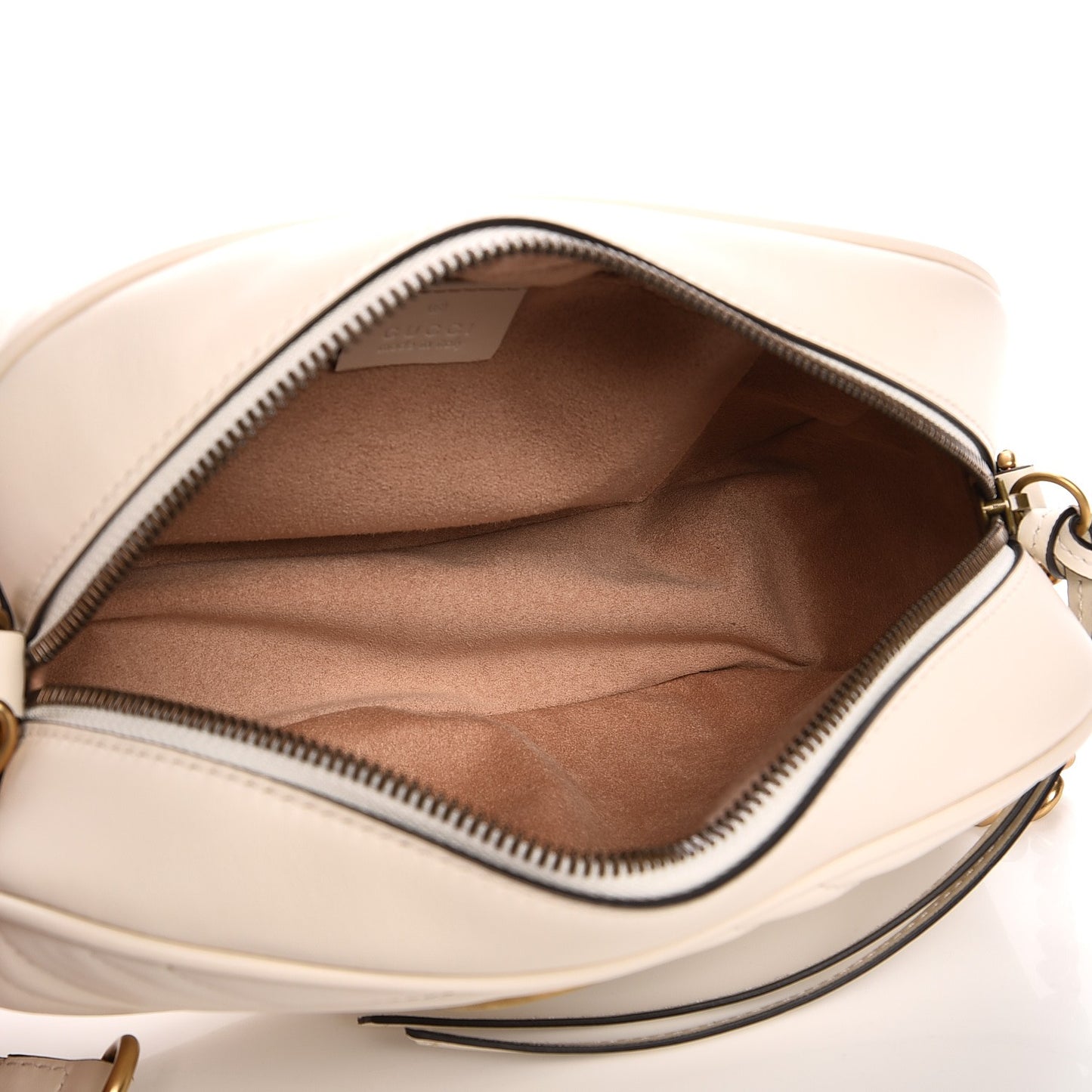 Calfskin Matelasse Small GG Marmont Chain Shoulder Bag White
