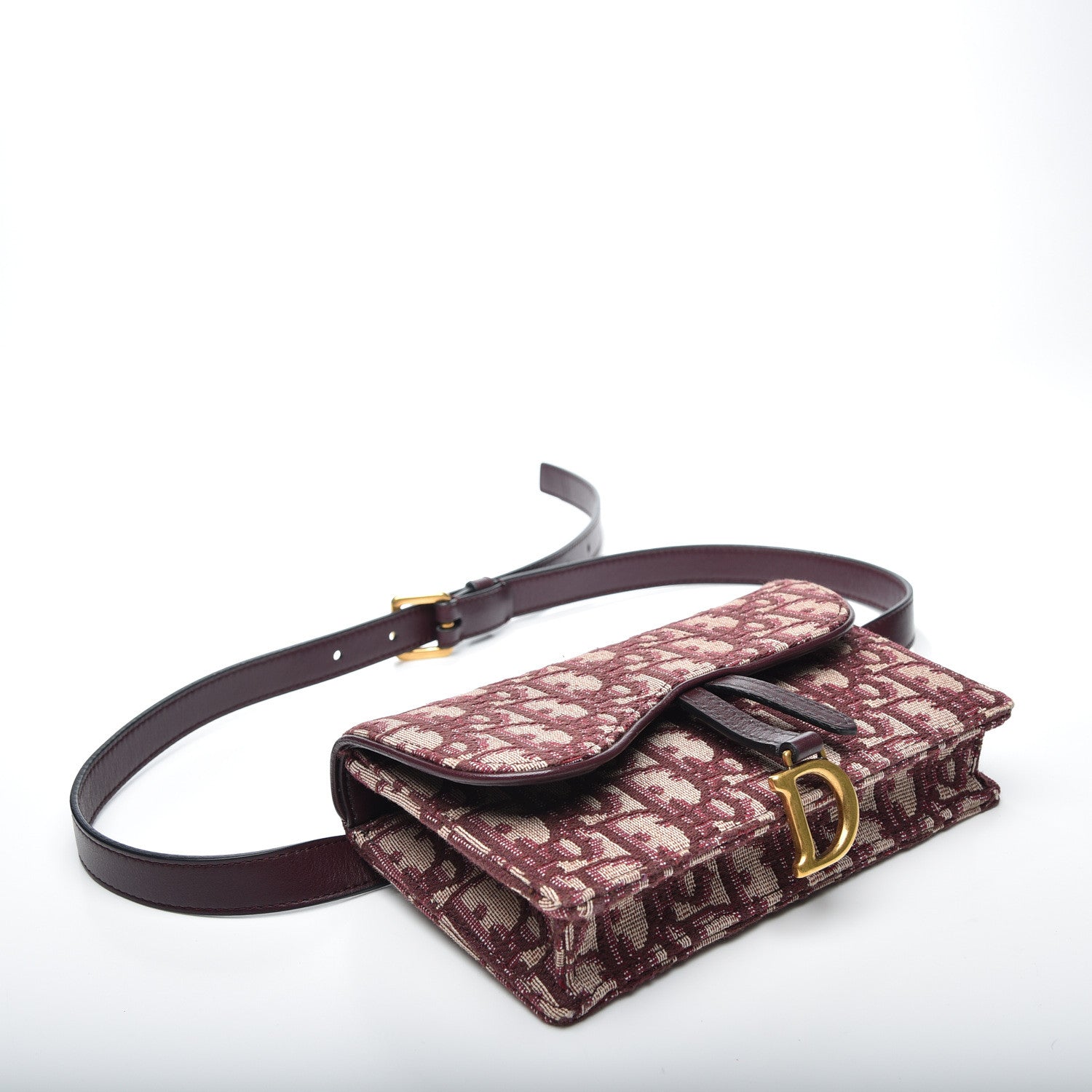 Christian Dior Oblique Saddle Belt Bag Bordeaux 3 of 10
