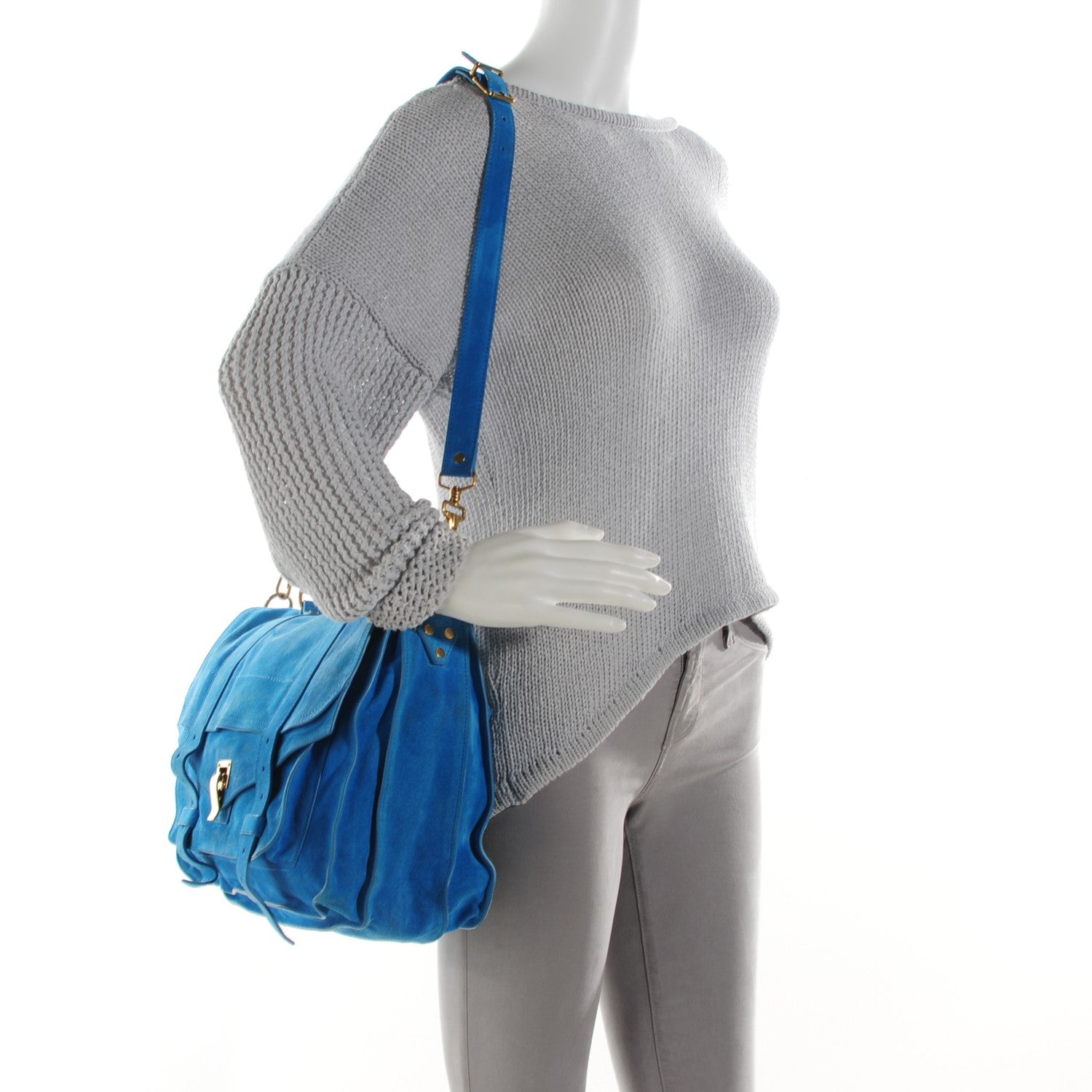 Proenza Schouler Suede Large PS1 Satchel Rip Tide 4 of 11