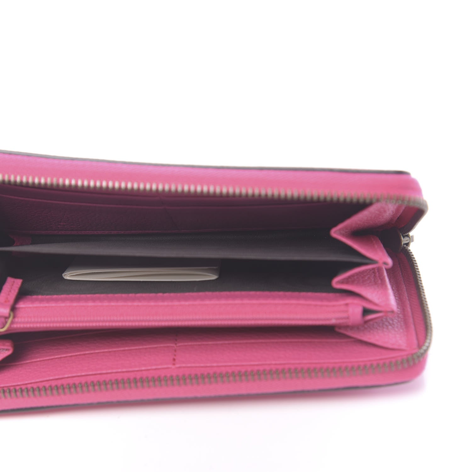 Gucci Grained Calfskin Logo Zip Around Wallet Box Pink Green 5 of 7