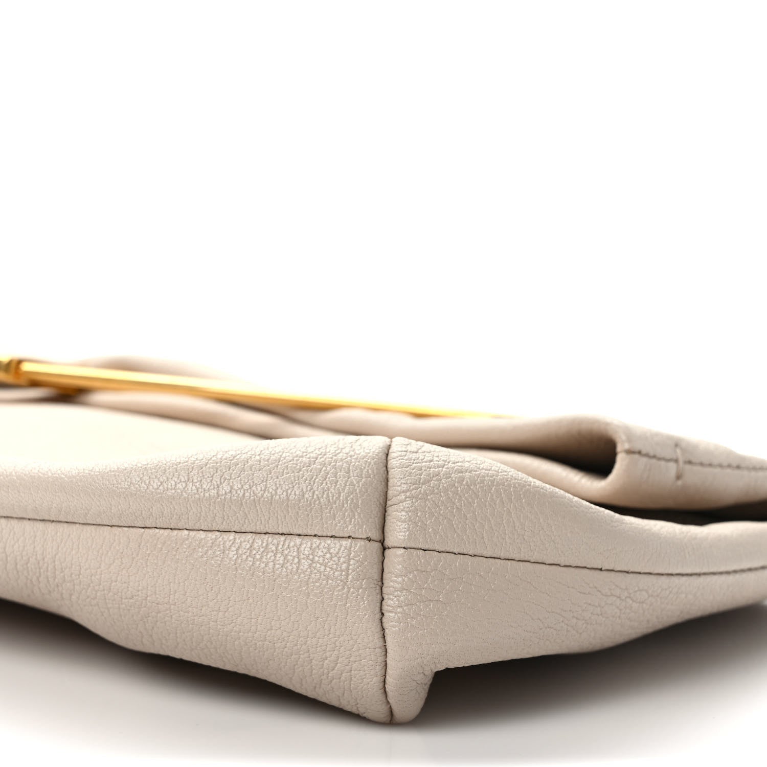 Burberry Grained Calfskin Pin Clutch Beige 9 of 9