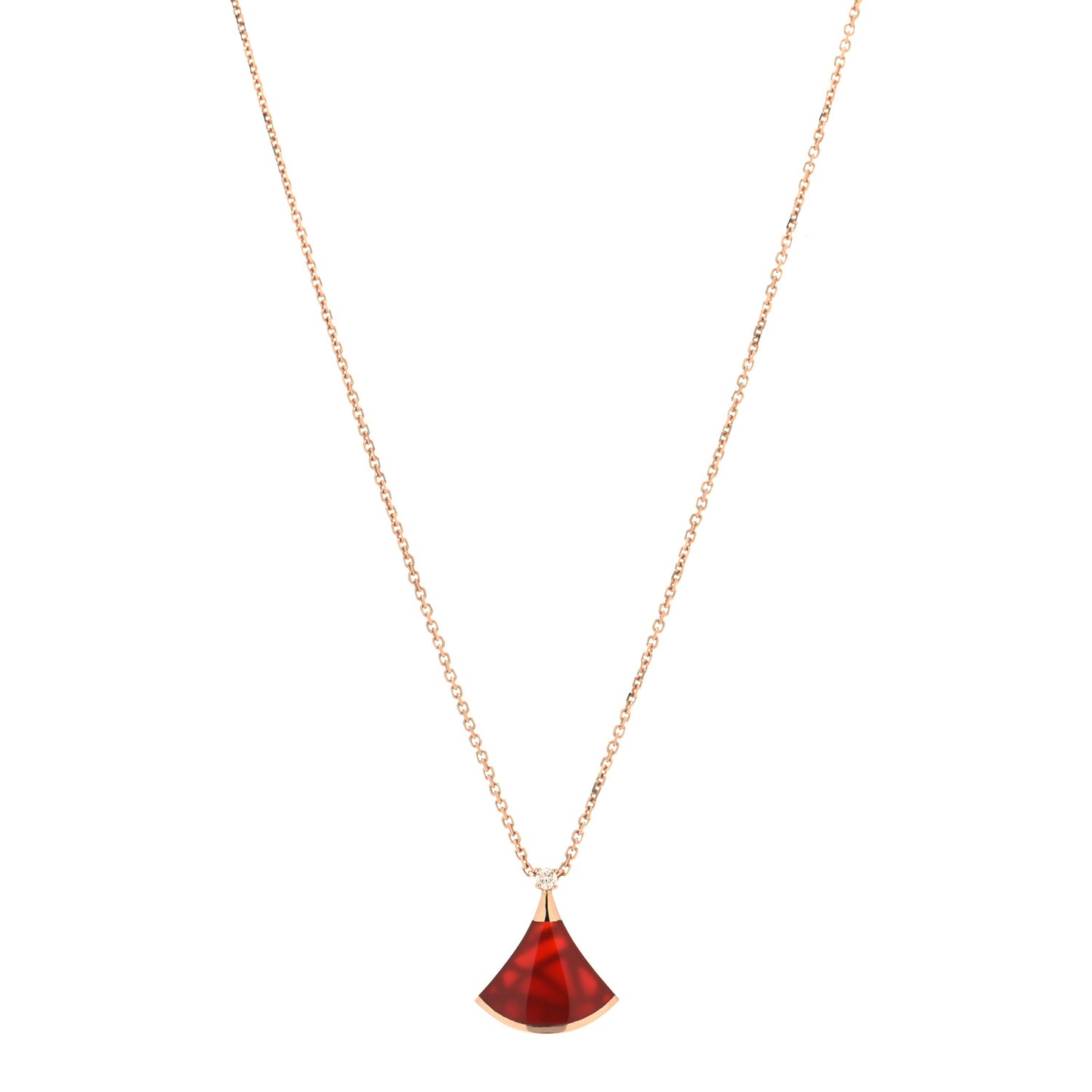 18K Rose Gold Diamond Carnelian Divas' Dream Pendant Necklace