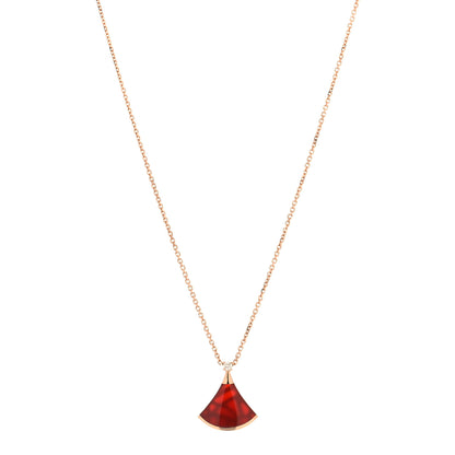 Bulgari 18K Rose Gold Diamond Carnelian Divas' Dream Pendant Necklace 1 of 6