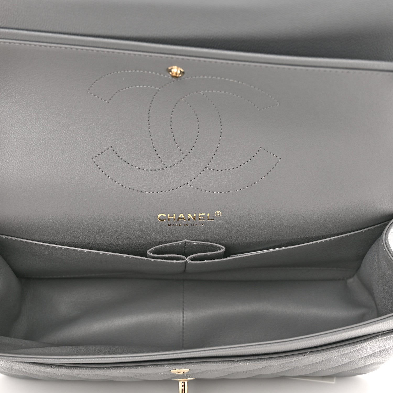 Chanel Caviar Quilted Jumbo Double Flap Grey 5 of 10
