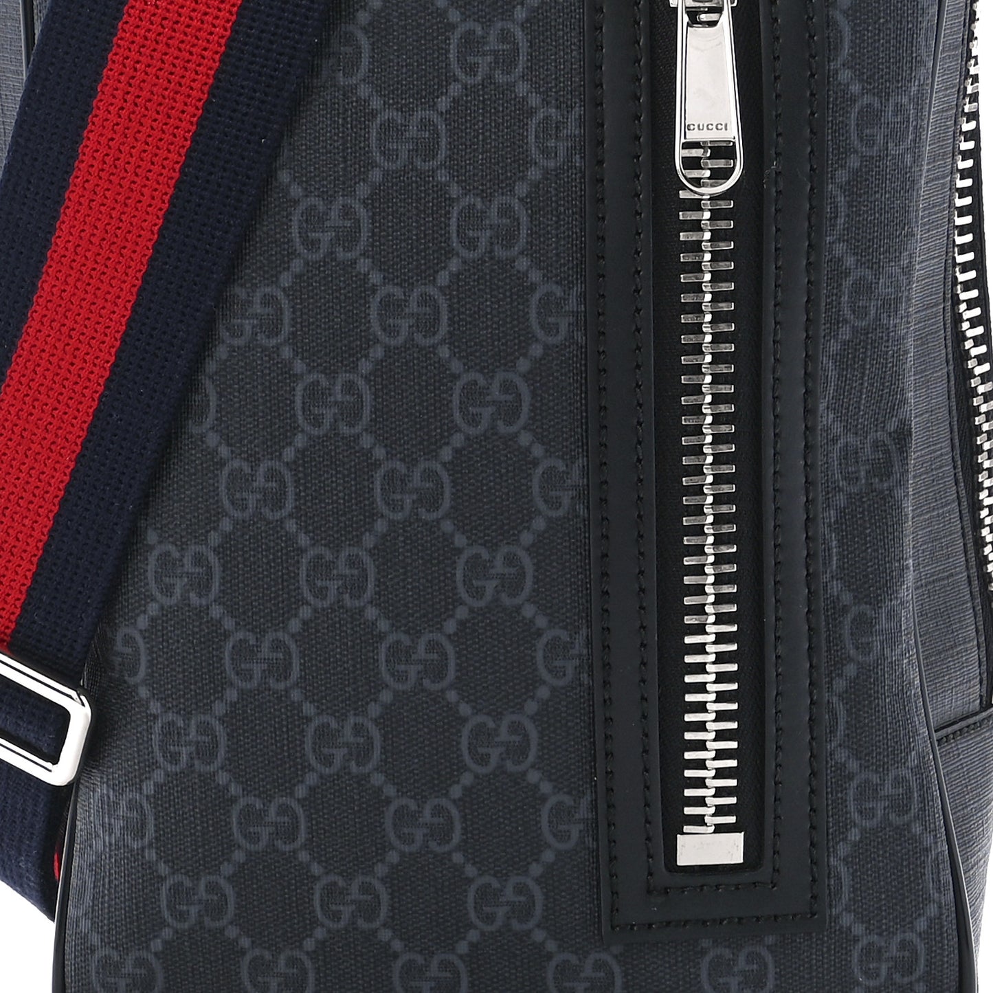GG Supreme Monogram Web Belt Bag Black Grey