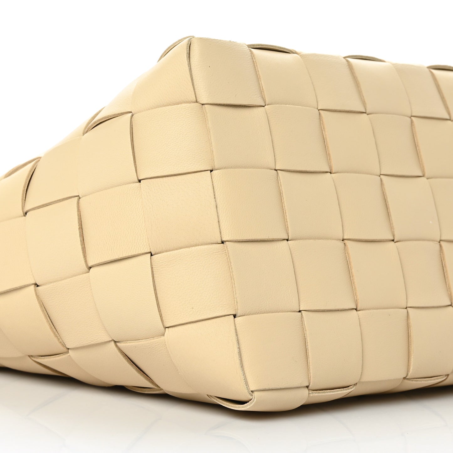 Lambskin Maxi Intrecciato Bowling Cassette Shoulder Bag Porridge