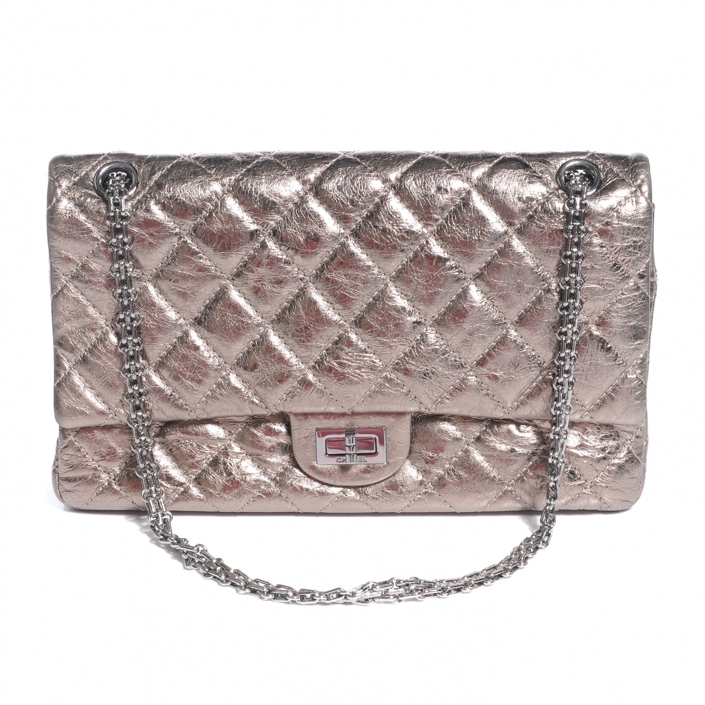 Aged Calfskin 2.55 Reissue 226 Flap Metallic Silver