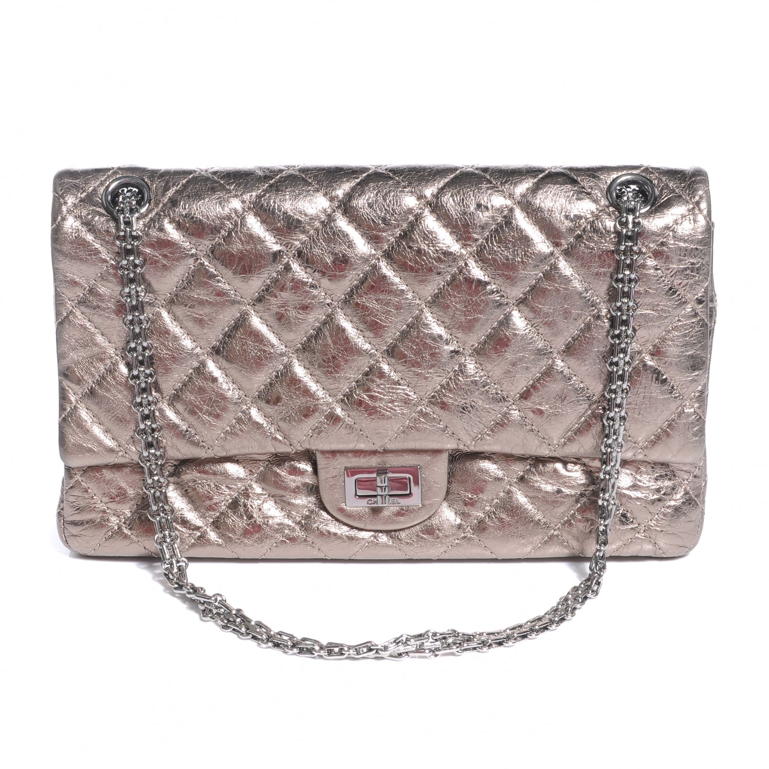 Chanel Aged Calfskin 2.55 Reissue 226 Flap Metallic Silver 1 of 7