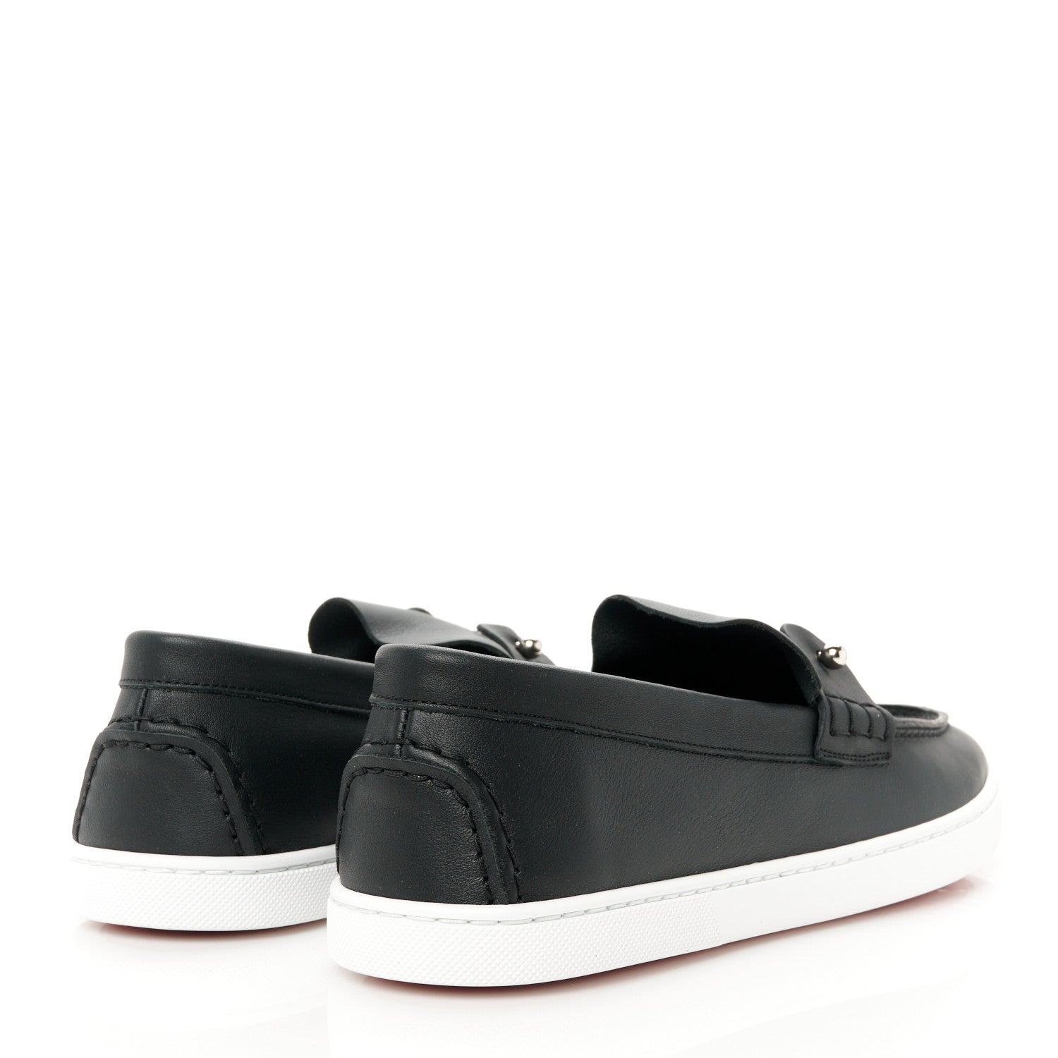 Christian Louboutin Calfskin Mens Chambeliboat Flat Loafers 42.5 Black 4 of 10