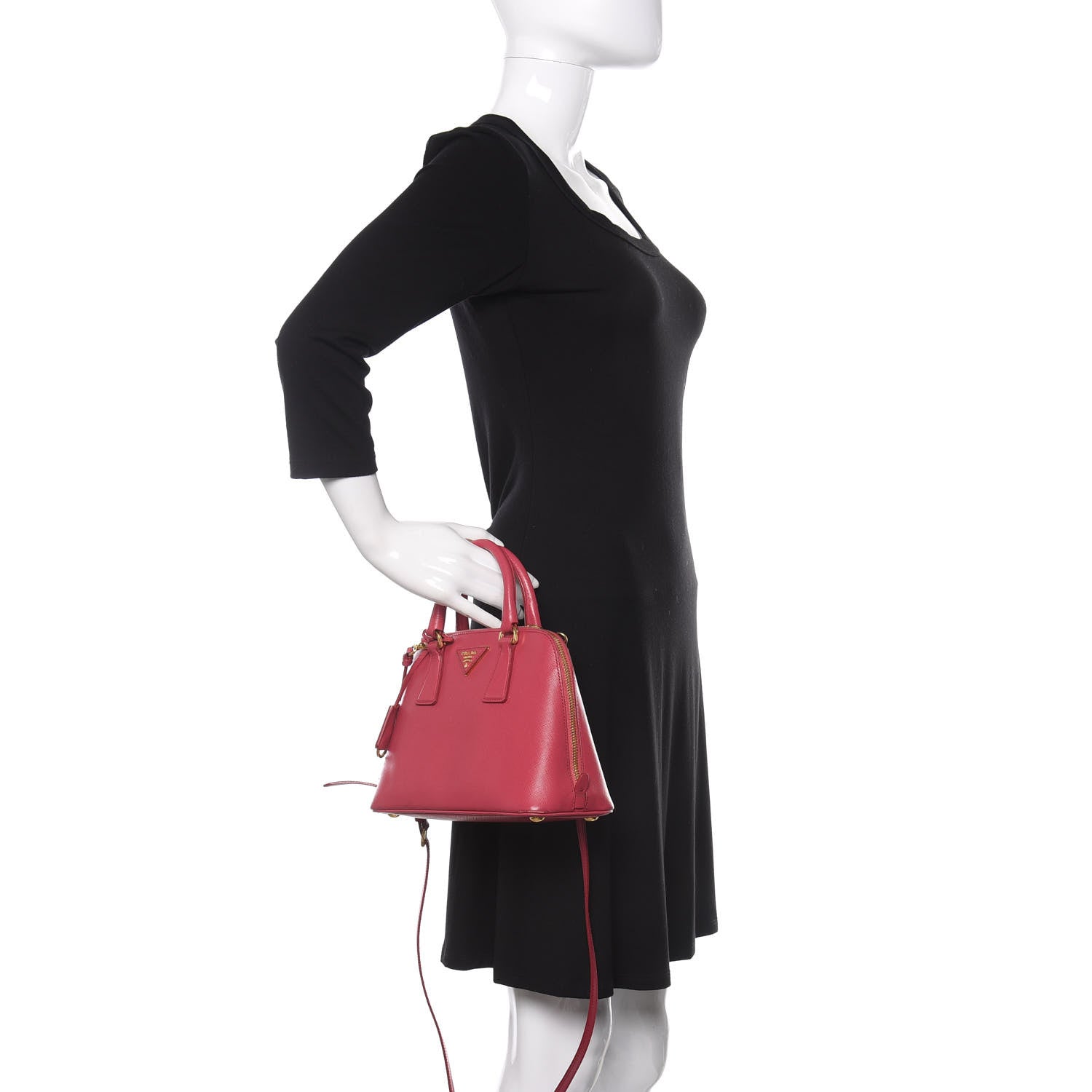Prada Saffiano Lux Small Promenade Tote Peonia 3 of 11