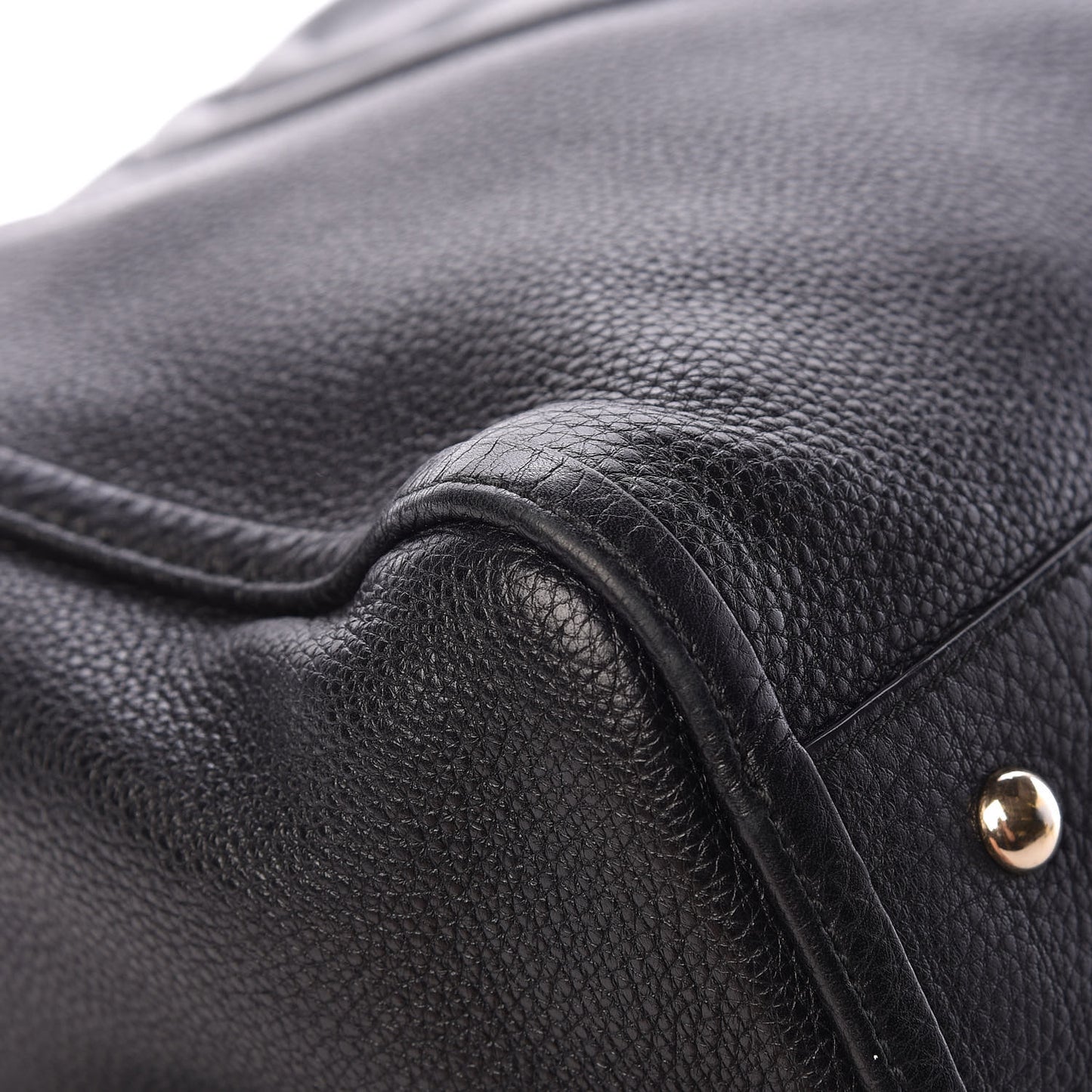 Pebbled Calfskin Large Soho Shoulder Bag Black