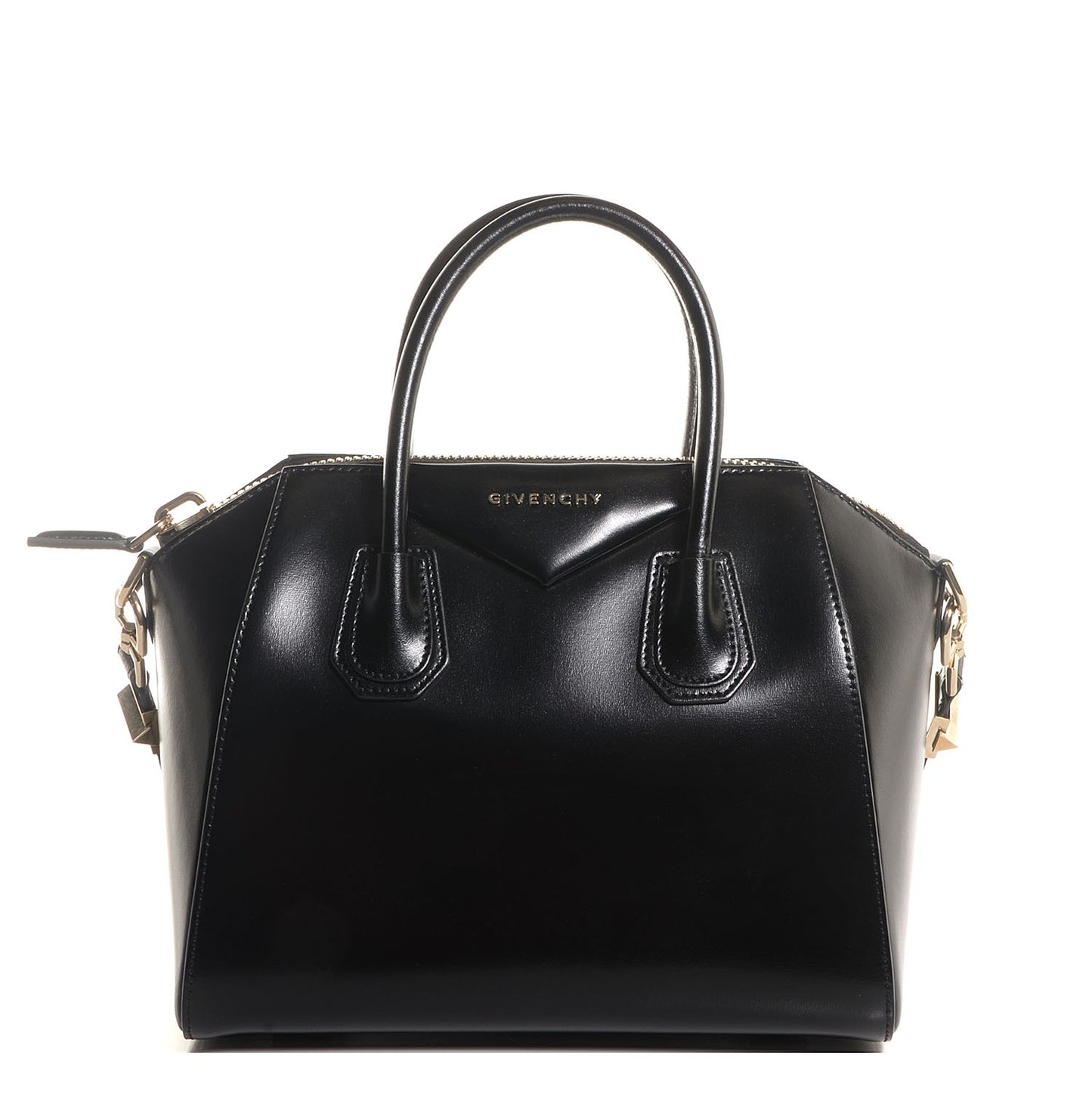 Shiny Lord Calfskin Small Antigona Black