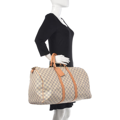 Louis Vuitton Damier Azur Keepall 50 2 of 17