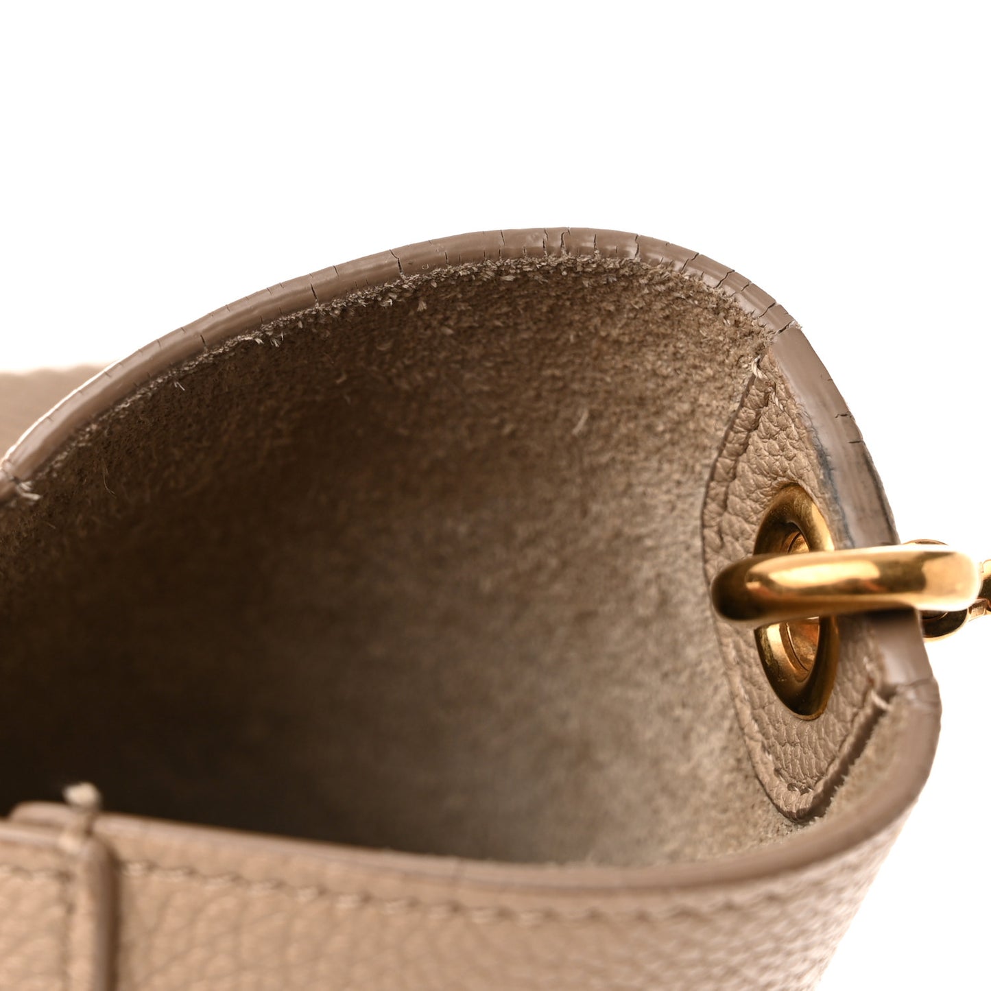 Soft Grained Calfskin Sangle Bucket Bag Dune