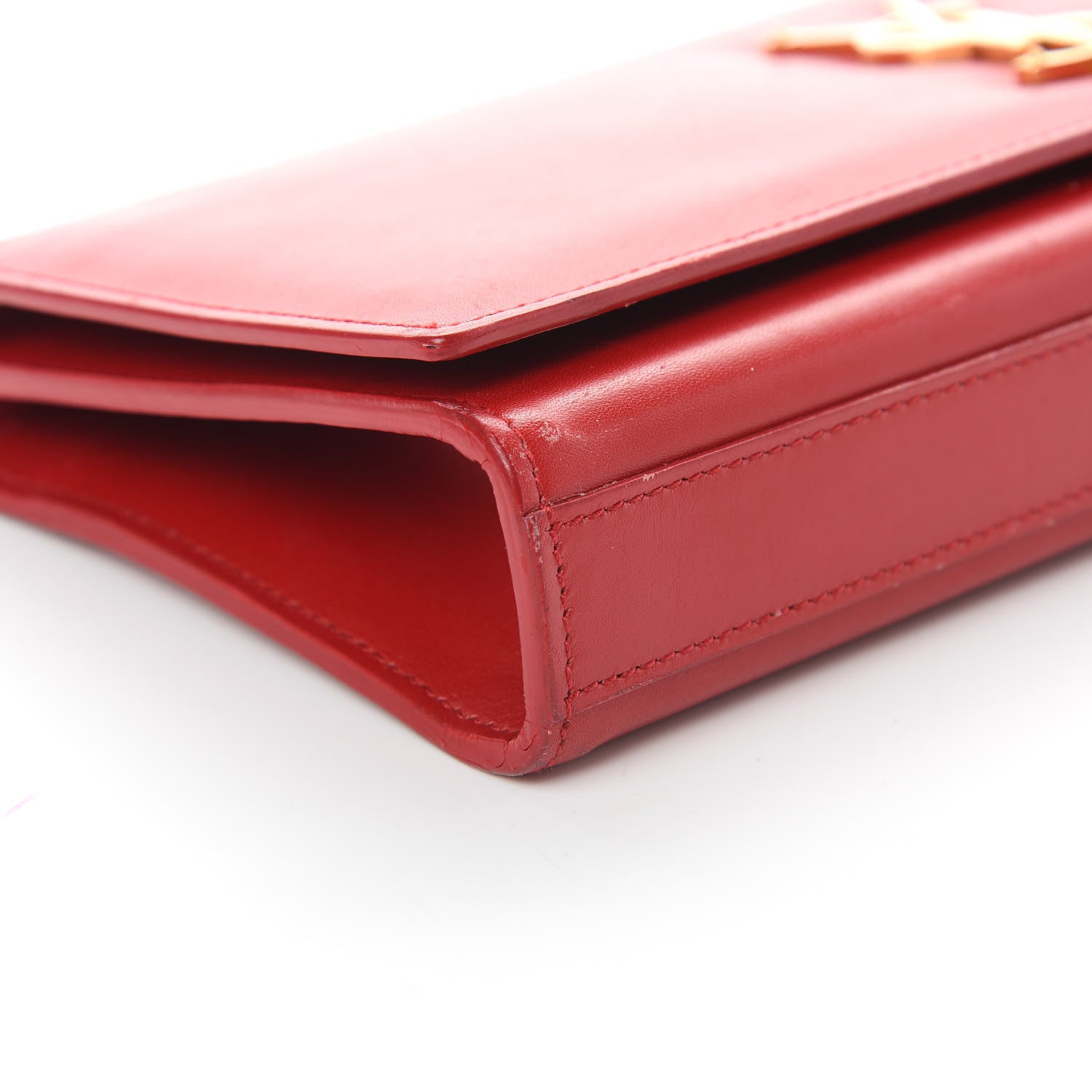 Saint Laurent Calfskin Classic Monogram Cassandre Clutch Rouge Orient 13 of 19