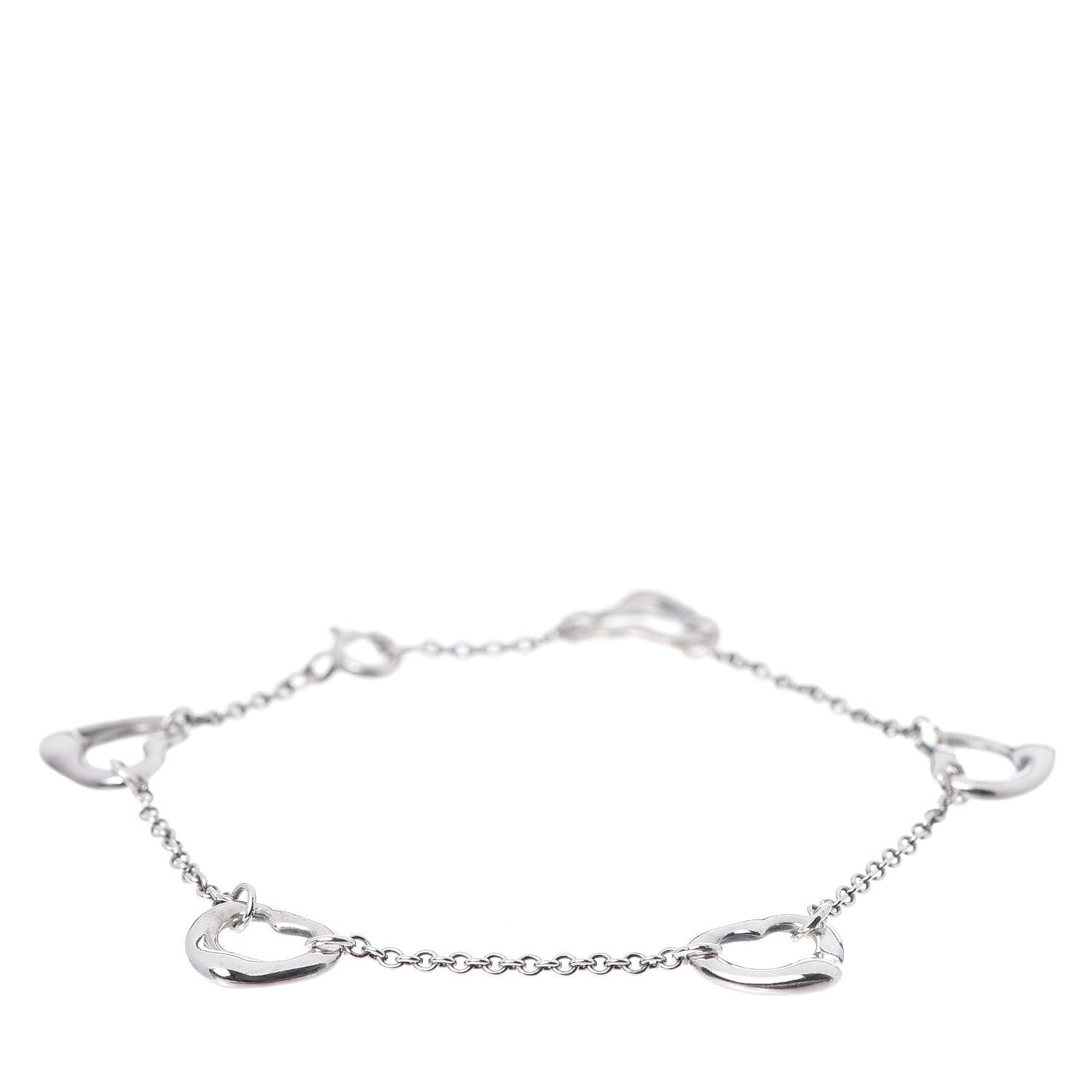 Tiffany Sterling Silver Elsa Peretti Open Heart Bracelet 1 of 5