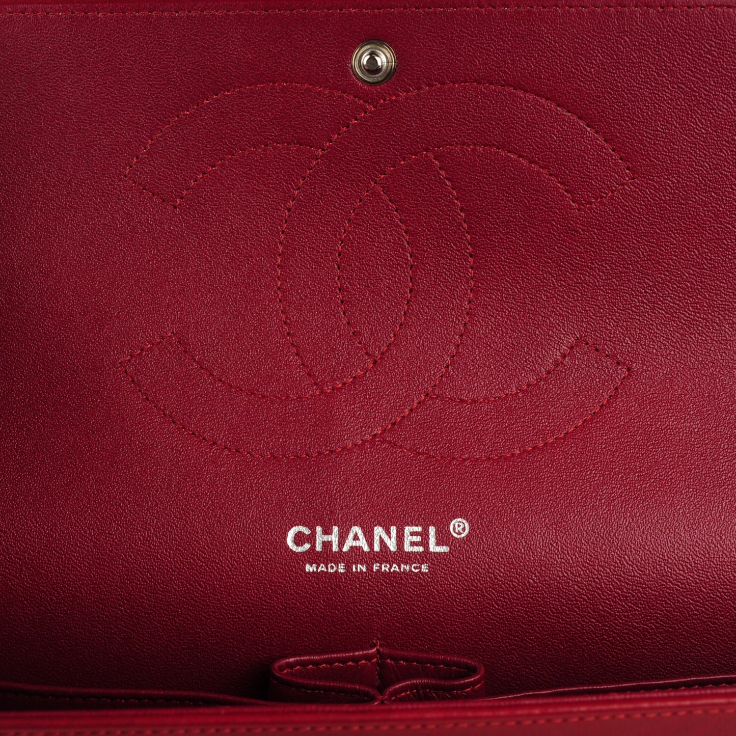 Patent Quilted Jumbo Double Flap Dark Red